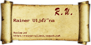 Rainer Uljána névjegykártya